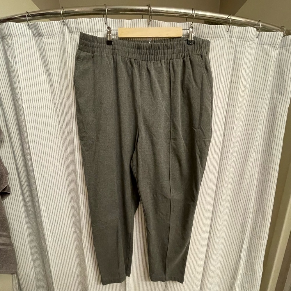 Grey Elastic Waist Trousers